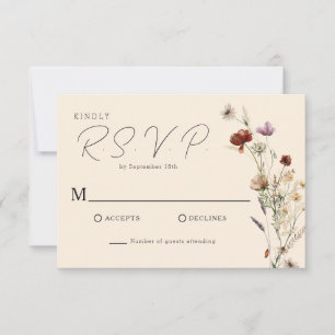Cartons Réponse Mariage Fleur sauvage Boho Automne