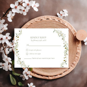 Cartons Réponse Mariage Fleur sauvage Boho Daisy Beidge