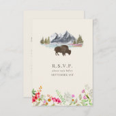Cartons Réponse Mariage Fleur sauvage Buffalo (Devant / Derrière)