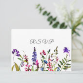 Cartons Réponse Mariage Fleur sauvage de terrain (Debout devant)