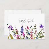 Cartons Réponse Mariage Fleur sauvage de terrain (Devant / Derrière)