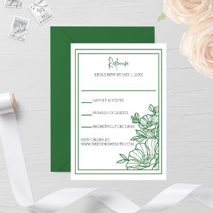 Cartons Réponse Mariage fleur sauvage Floral Frame