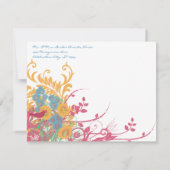 Cartons Réponse Mariage Fleur Sauvage Framboise Cire D'Abeille Aqu (Dos)