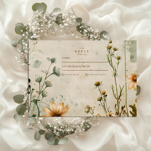 Cartons Réponse Mariage Fleur sauvage Golden Meadow