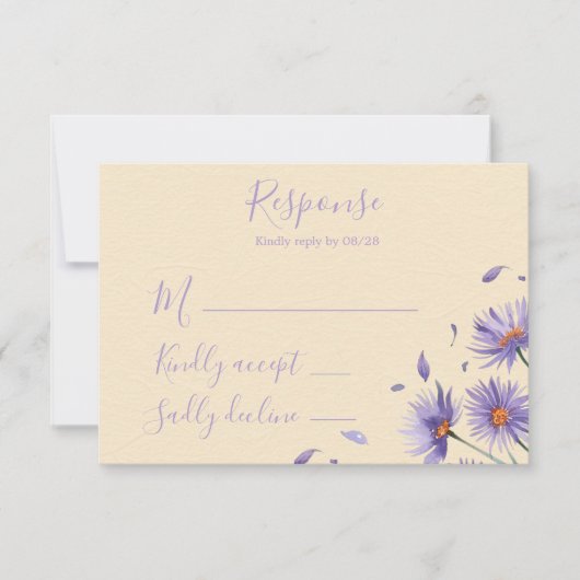 Cartons Réponse Mariage Fleur sauvage Lavender Bloom (Devant)