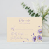 Cartons Réponse Mariage Fleur sauvage Lavender Bloom (Debout devant)