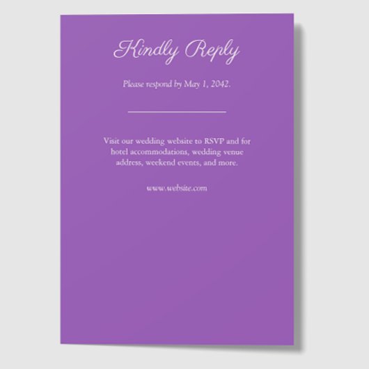 Cartons Réponse Mariage Fleur sauvage minimaliste violet