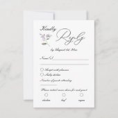 Cartons Réponse Mariage Fleur sauvage moderne Lavender violet (Devant)