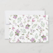 Cartons Réponse Mariage Fleur sauvage moderne Lavender violet (Dos)