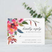 Cartons Réponse Mariage Fleur sauvage Rustique Boho (Debout devant)