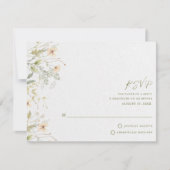 Cartons Réponse Mariage Fleur sauvage simple (Devant)