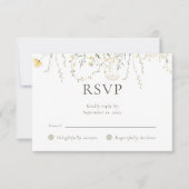 Cartons Réponse Mariage Fleur sauvage simple et léger (Devant)