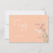 Cartons Réponse Mariage Fleur sauvage Sunny Apricot ID1023 (Devant)