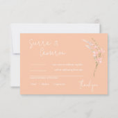 Cartons Réponse Mariage Fleur sauvage Sunny Apricot ID1023 (Dos)