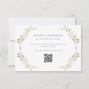 Cartons Réponse Mariage Fleur sauvage Whimsical Pastel
