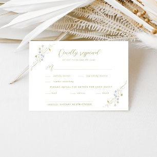 Cartons Réponse Mariage Fleur sauvage Whimsical Pastel