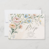 Cartons Réponse Mariage Fleur sauvage Whimsical Pastel (Devant)