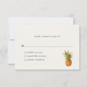 Cartons Réponse Mariage Fleur Tropicale et Code QR (Dos)