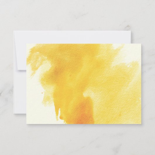 Cartons Réponse Mariage fleuri à fleurs d'aquarelle jaune (Dos)