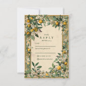 Cartons Réponse Mariage Fleurie de Citron (Devant)