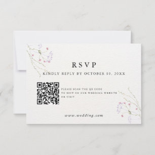 Cartons Réponse Mariage fleurs aquarelles minimalistes blanches