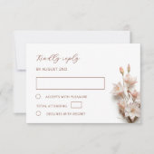 Cartons Réponse Mariage Fleurs Boho 3D Blush (Devant)