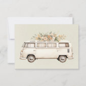 Cartons Réponse Mariage Fleurs de mariés et mariées vert clair (Dos)