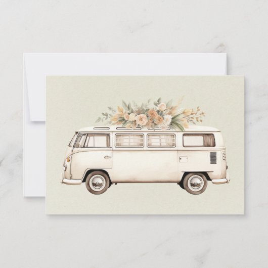 Cartons Réponse Mariage Fleurs de mariés et mariées vert clair (Dos)