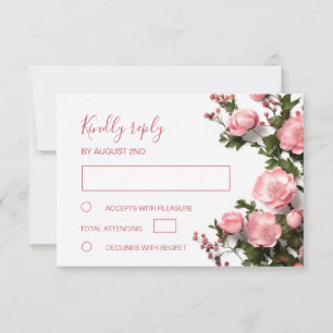 Cartons Réponse Mariage Fleurs sauvages Roses 3D