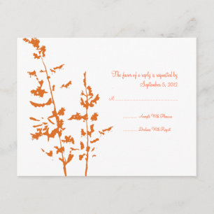 Cartons Réponse Mariage floral à la campagne orange et blanche RSV