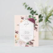 Cartons Réponse Mariage Floral à Monogramme (Debout devant)