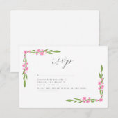 Cartons Réponse Mariage floral à ruban lunaire (Devant / Derrière)