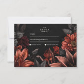 Cartons Réponse Mariage floral Art nouveau (Devant)