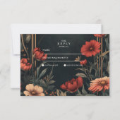 Cartons Réponse Mariage floral Art nouveau classique (Devant)