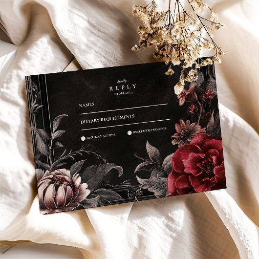 Cartons Réponse Mariage floral Art Nouveau victorien