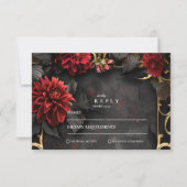 Cartons Réponse Mariage floral baroque foncé (Devant)