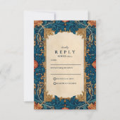 Cartons Réponse Mariage Floral Baroque Vintage (Devant)