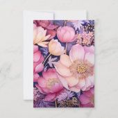 Cartons Réponse Mariage floral blanc et or (Dos)