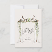 Cartons Réponse Mariage floral blanc rustique (Devant)