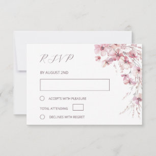 Cartons Réponse Mariage Floral Bohème Rose Poussiéreux