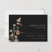 Cartons Réponse Mariage Floral Boho Chic (Devant)