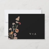 Cartons Réponse Mariage Floral Boho Chic (Dos)
