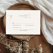 Cartons Réponse Mariage Floral Boho Or Simple