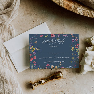 Cartons Réponse Mariage floral botanique élégant