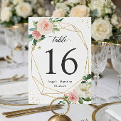 Cartons Réponse Mariage floral brillant géométrique moderne Numéro