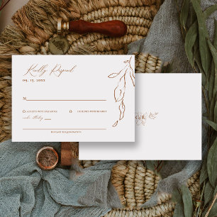 Cartons Réponse Mariage Floral Calligraphique Minimaliste Moderne