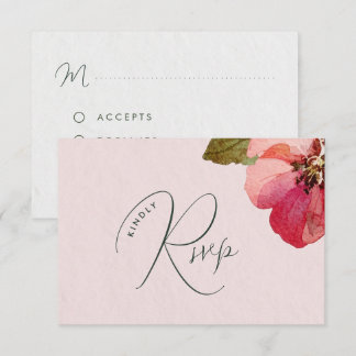 Cartons Réponse Mariage Floral Corail Élégant à l'Aquarelle