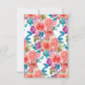 Cartons Réponse Mariage floral corail et fandango (Dos)