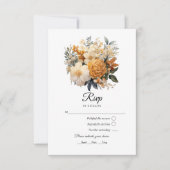 Cartons Réponse Mariage floral couleur champagne (Devant)