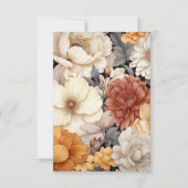 Cartons Réponse Mariage floral couleur champagne (Dos)